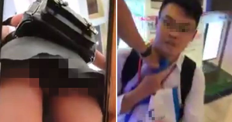 Pervert caught by girl victim for taking Upskirt Videos in Midvalley Megamall, Kuala Lumpur